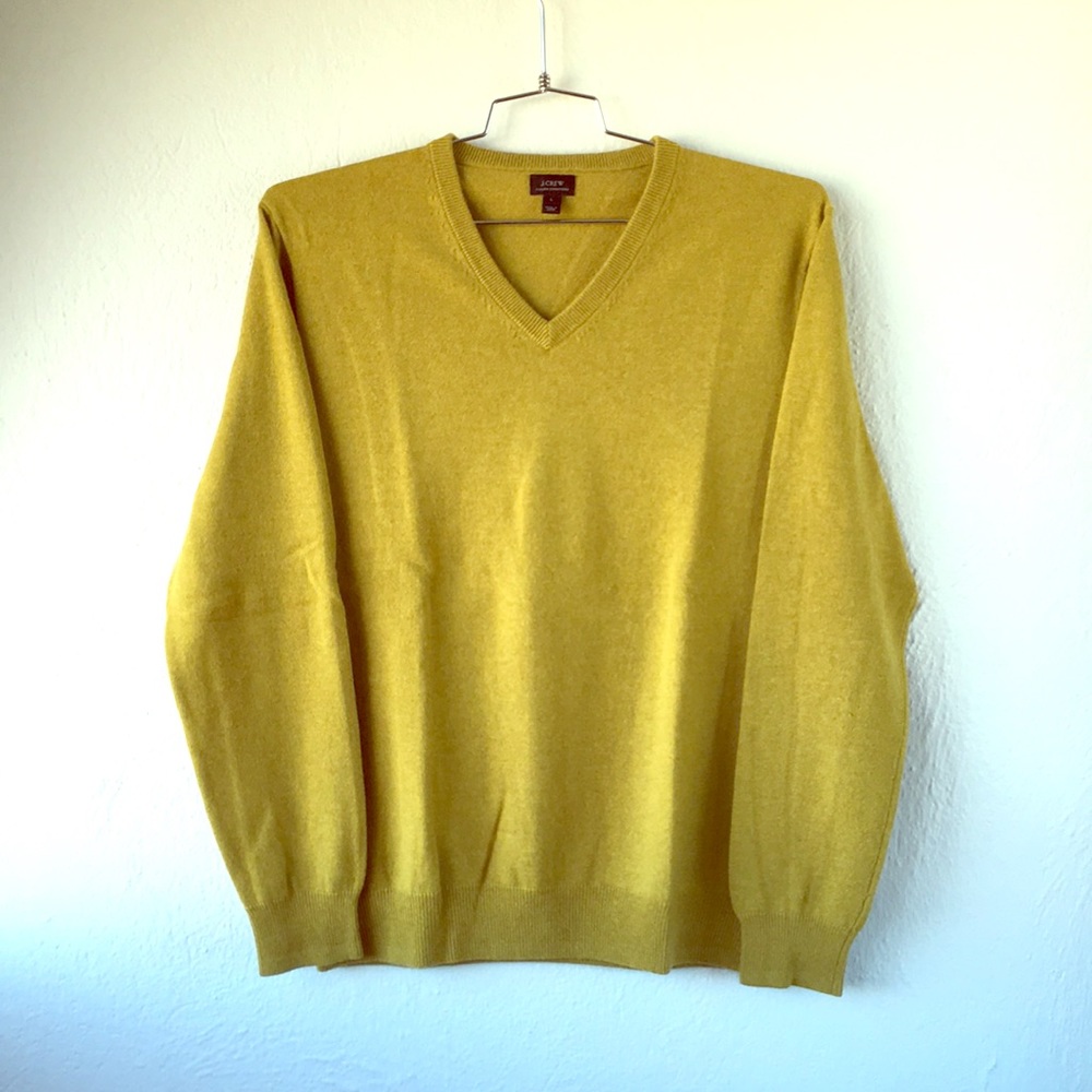 J. Crew 100% Italian Cashmere V Neck Sweater Lime